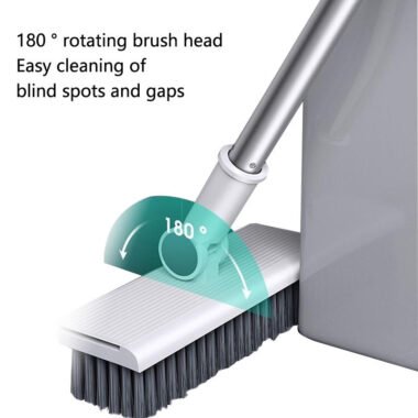 3-in-1 Foldable Rotating Broom Set with Steel Bristles for Home Cleaning - Image 4