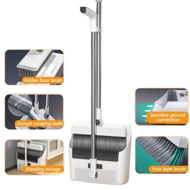 3-in-1 Foldable Rotating Broom Set with Steel Bristles for Home Cleaning - Image 6
