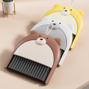 Cute Cartoon Mini Plastic Broom Set for Kids and Students – Soft Desktop Cleaner