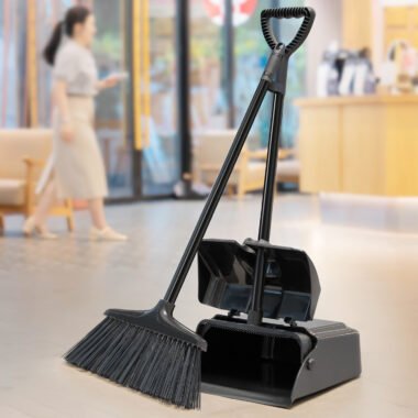 House Clean Brooms Set – Transparent Sweeper & Dustpan, Thickened & Enlarged, Wet & Dry Use